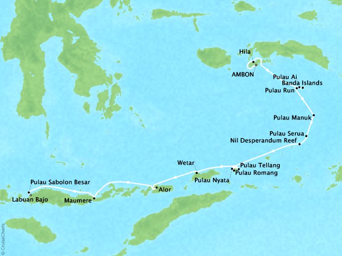 Spice Islands to Flores - map